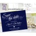 Navy Blue Wedding Save the Date cards,Navy blue Wedding Save Our Date, (00b)